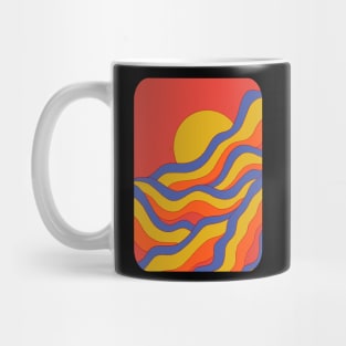 Red rainbow waves Mug